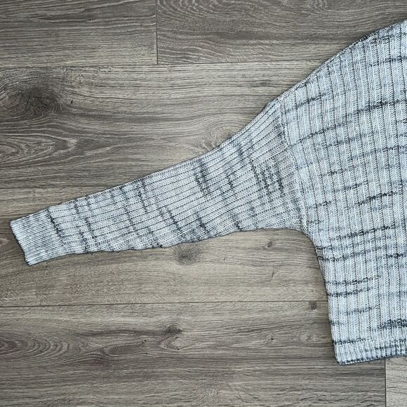 LUCKY BRAND Ribbed Knit Sweater Womens Large Multi Gray Striped Western Boho - Picture 4 of 9